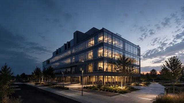 Bâtiment tertiaire organisé en plusieurs zones